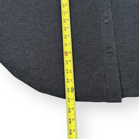 Eileen Fisher Cardigan Sweater Womens L Merino Wool Long Tunic Italian Yarn Gray - Picture 6 of 7